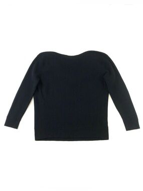 Club Monaco Italian cashmere sweater black drape back neck pullover